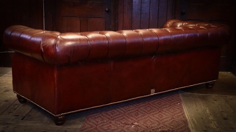 Sublime Pair Timothy Oulton Bensington Oxford Leather Large Sofas Vegabond Red - Image 12