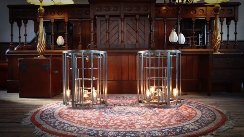 Timothy Oulton Gradient Rex Bedside Tables PAIR Sidetable Lamp Natural Metal - Image 3