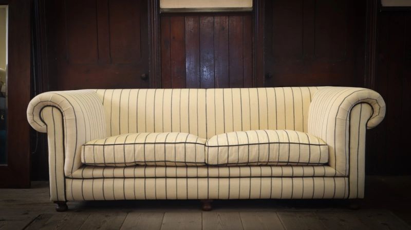 Superb Timothy Oulton Westminster Feather 2.5 Seater Library Sofa Nautical Linen - Image 3