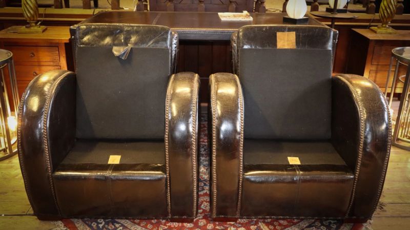 Sublime Pair Timothy Oulton Rockefeller Leather Armchairs Cigar Club RARE - Image 4