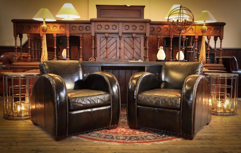 Sublime Pair Timothy Oulton Rockefeller Leather Armchairs Cigar Club RARE - Image 11