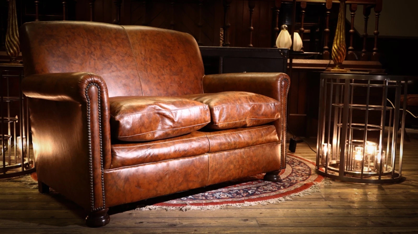 Stunning Tetrad Prince Midi 2 Seater Leather Club Small Sofa Brompton Tan - Image 31