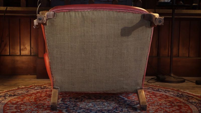 Chairs Of Bath Wide Georgian Leather Wing Chair with Claw & Ball Legs Faded Rose - Image 11