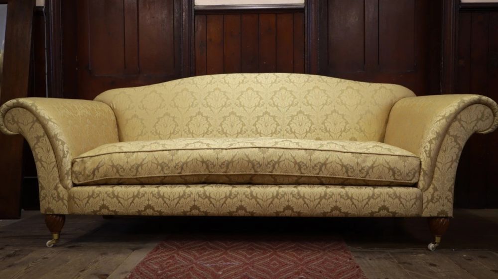 Duresta Art Forma 3 Seater Sofa Beige Gold Damask part of Set rrp£3000 - Image 7