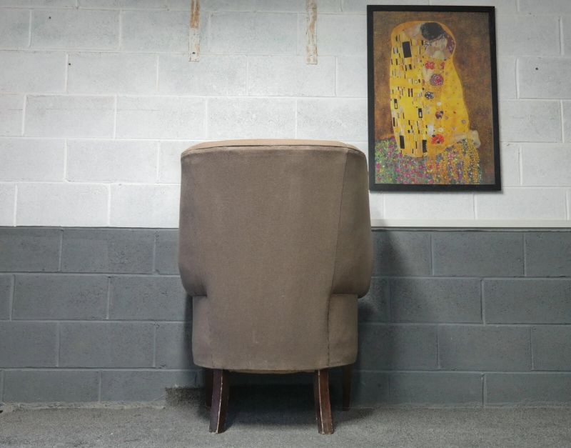 Stunning George III Wing Back Library Club Fireside Armchair - Sand - Del Avai - Image 7