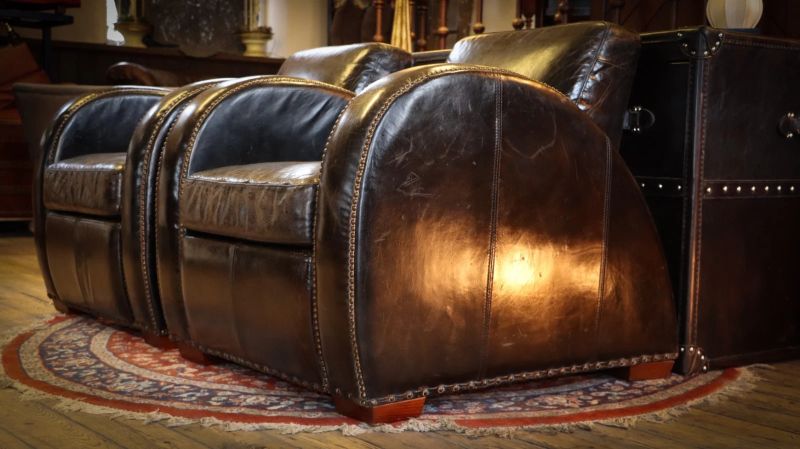 Sublime Pair Timothy Oulton Rockefeller Leather Armchairs Cigar Club RARE - Image 7