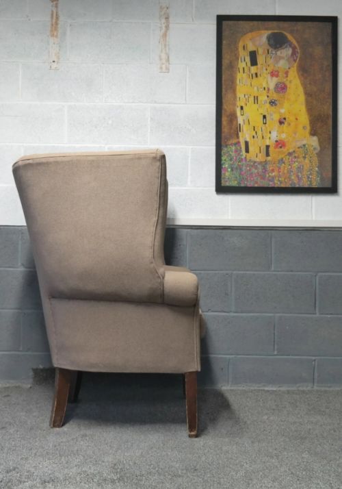 Stunning George III Wing Back Library Club Fireside Armchair - Sand - Del Avai - Image 6