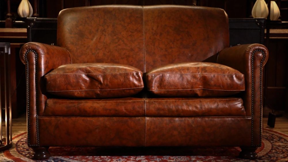 Stunning Tetrad Prince Midi 2 Seater Leather Club Small Sofa Brompton Tan - Image 20