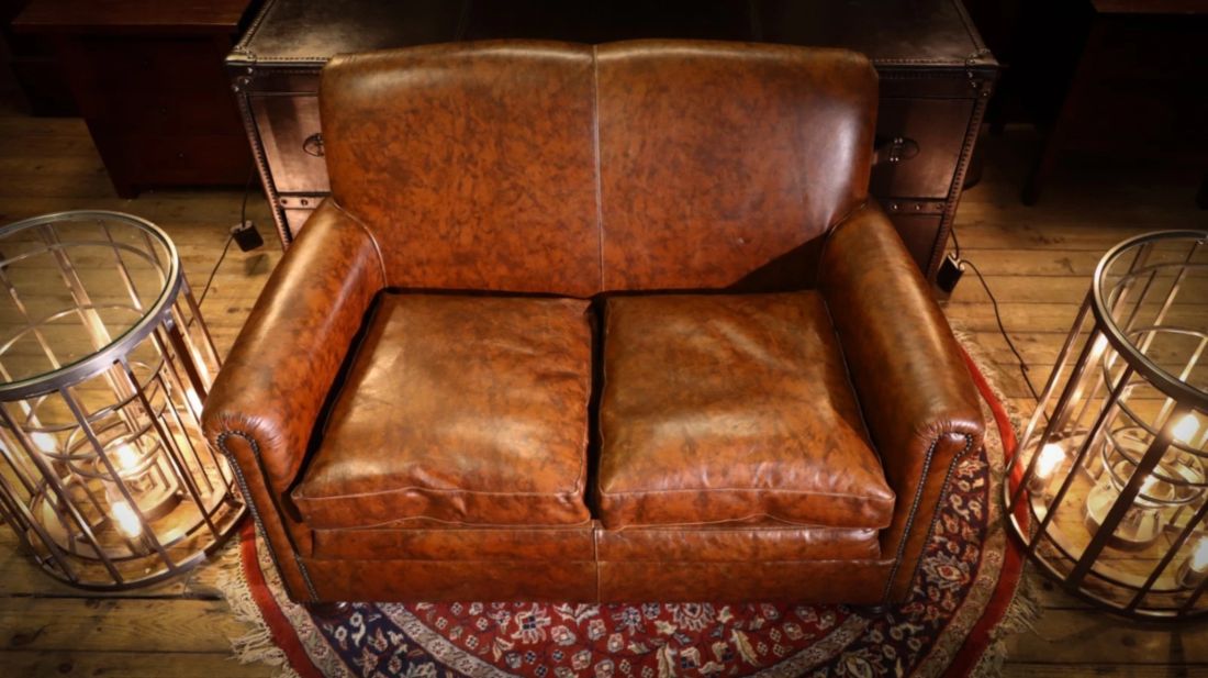 Stunning Tetrad Prince Midi 2 Seater Leather Club Small Sofa Brompton Tan - Image 19