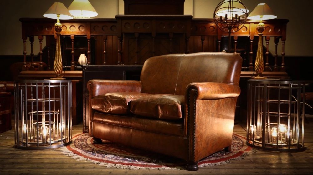 Stunning Tetrad Prince Midi 2 Seater Leather Club Small Sofa Brompton Tan - Image 4