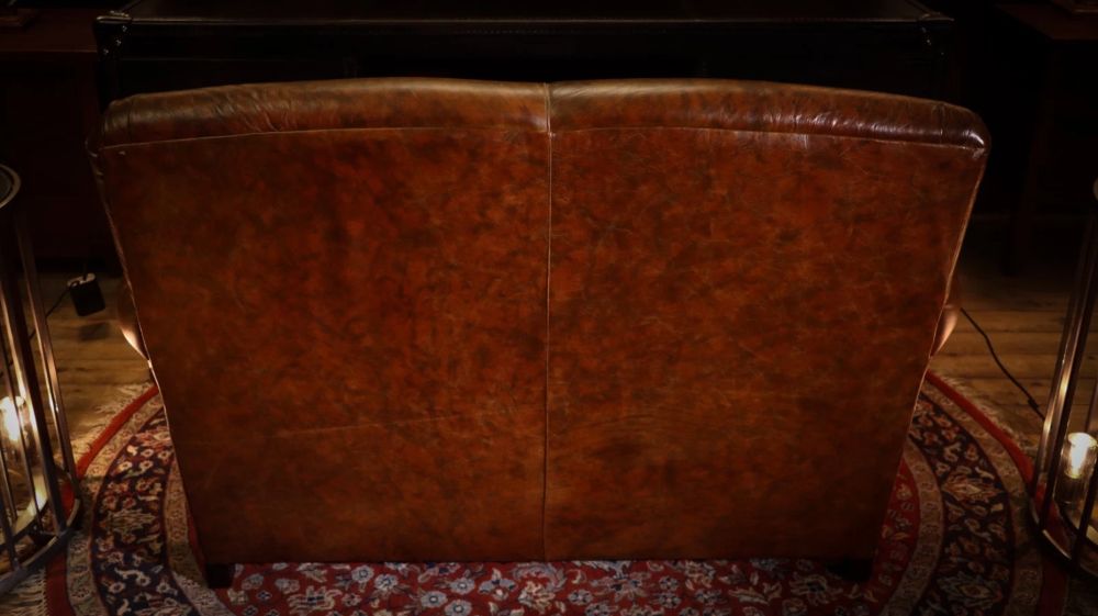 Stunning Tetrad Prince Midi 2 Seater Leather Club Small Sofa Brompton Tan - Image 14