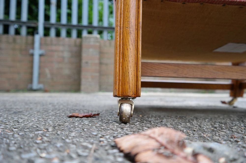 Sublime Howard And Sons Duke Wing Club Library Armchair Coral Waffle Fabric - Image 11