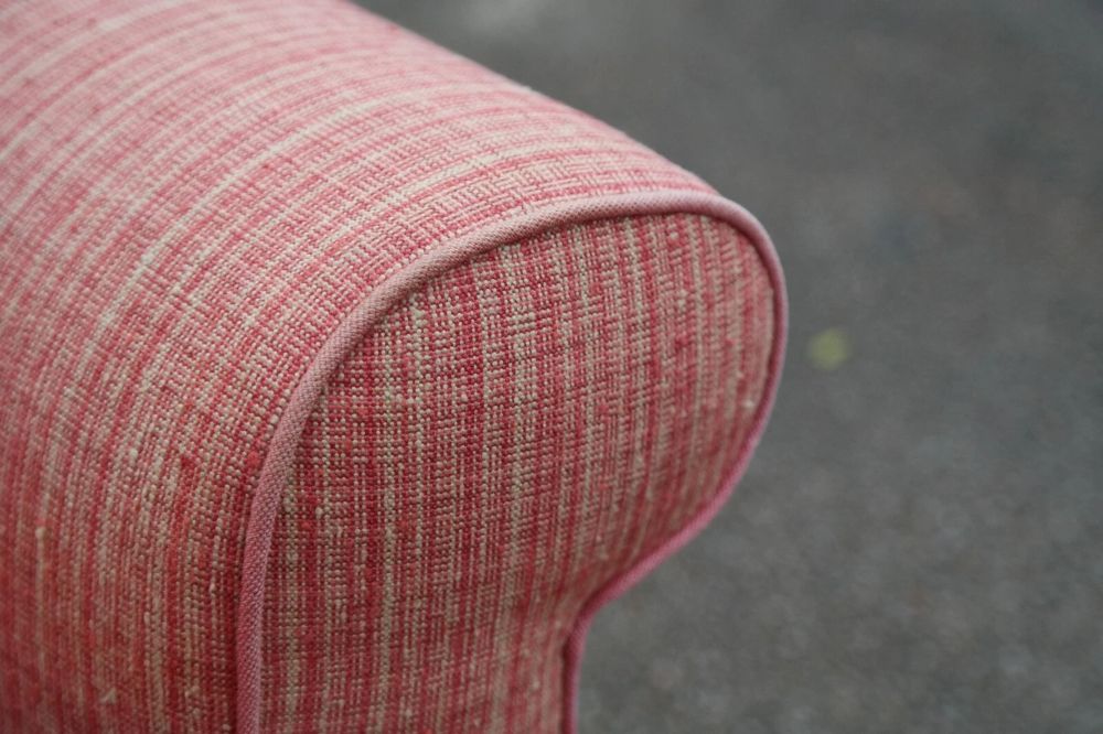 Sublime Howard And Sons Duke Wing Club Library Armchair Coral Waffle Fabric - Image 10