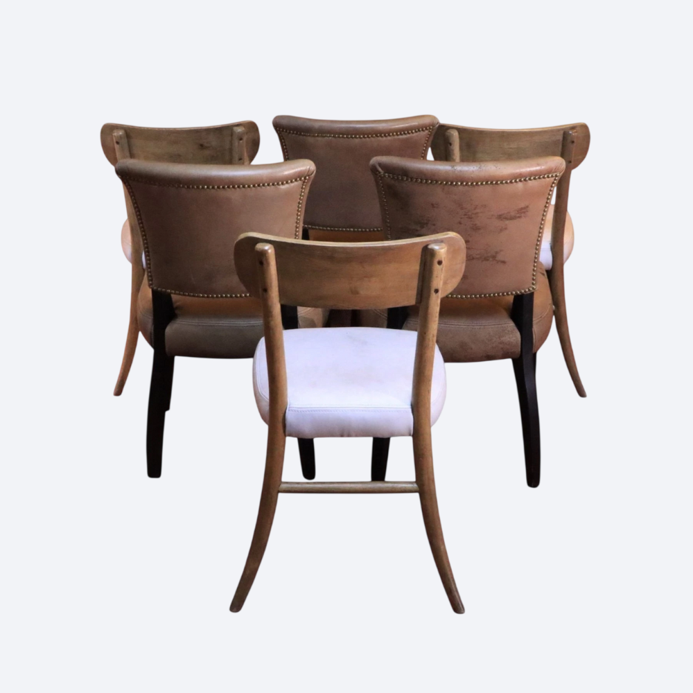 Superb Timothy Oulton Mimi & Sansa Leather Dining Chairs x 6 Delivery Availabl - Image 2
