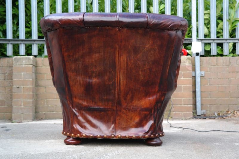 Restoration Hardware Writers Henredon Leather Armchair Antique brown - Image 19