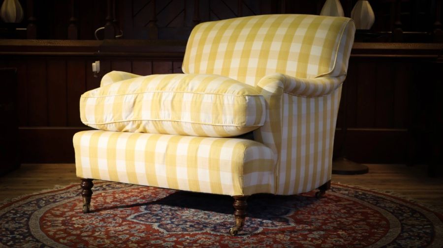 Super George Smith Standard Signature Large Armchair Sanderson Gingham Fabric - Image 6