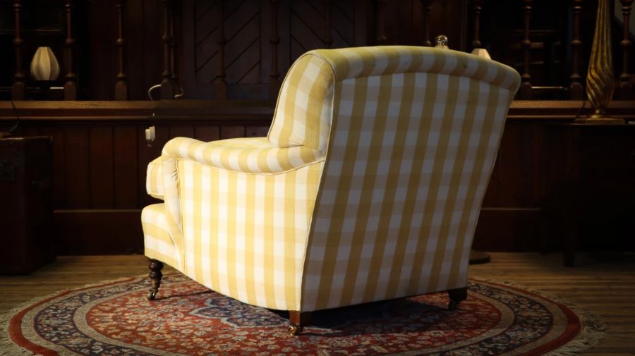 Super George Smith Standard Signature Large Armchair Sanderson Gingham Fabric - Image 15