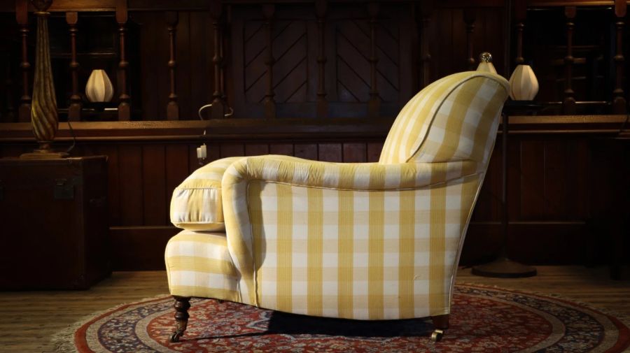 Super George Smith Standard Signature Large Armchair Sanderson Gingham Fabric - Image 14