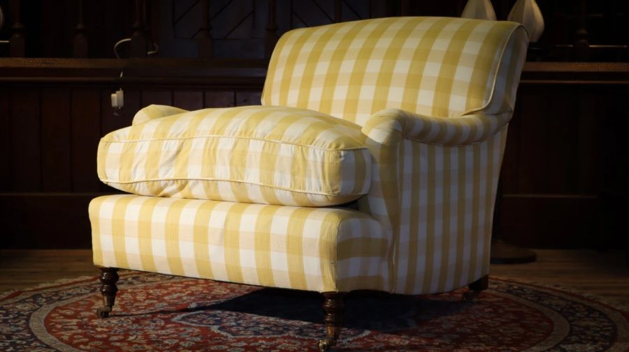 Super George Smith Standard Signature Large Armchair Sanderson Gingham Fabric - Image 13