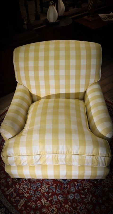 Super George Smith Standard Signature Large Armchair Sanderson Gingham Fabric - Image 10