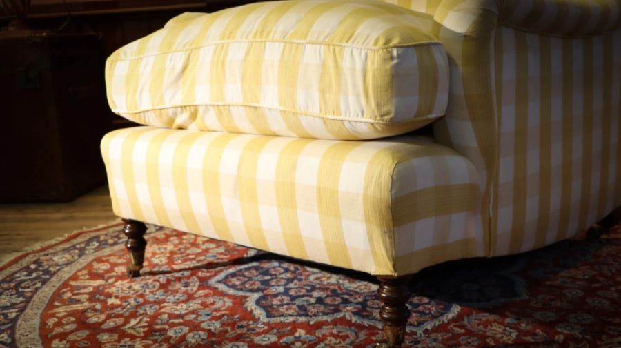 Super George Smith Standard Signature Large Armchair Sanderson Gingham Fabric - Image 11
