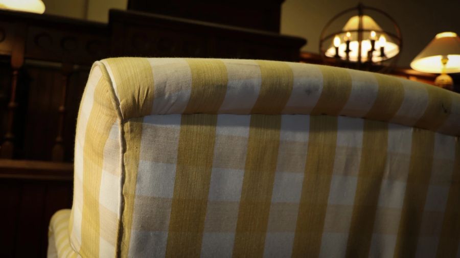 Super George Smith Standard Signature Large Armchair Sanderson Gingham Fabric - Image 9