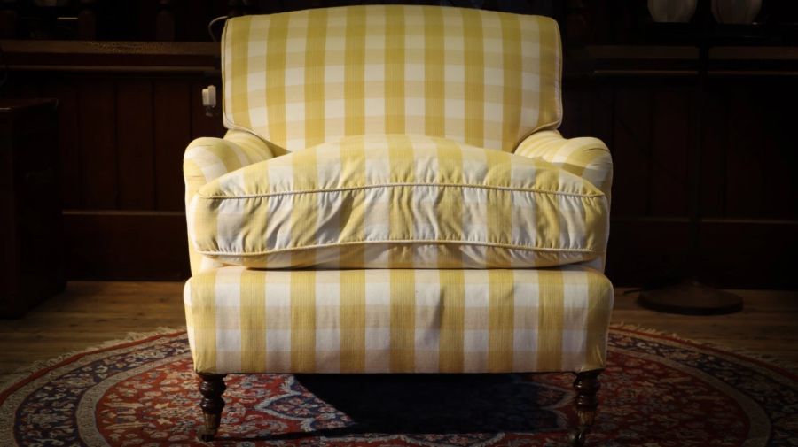 Super George Smith Standard Signature Large Armchair Sanderson Gingham Fabric - Image 7