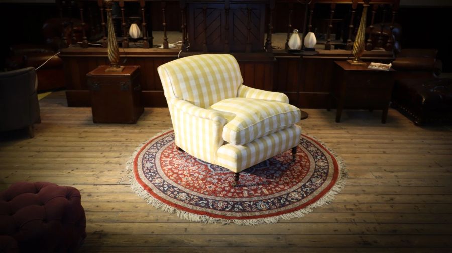 Super George Smith Standard Signature Large Armchair Sanderson Gingham Fabric - Image 21