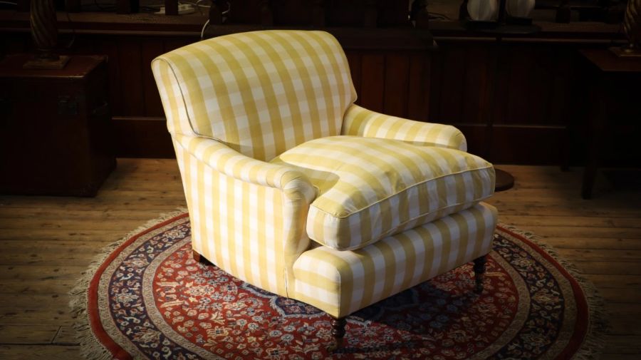 Super George Smith Standard Signature Large Armchair Sanderson Gingham Fabric - Image 20
