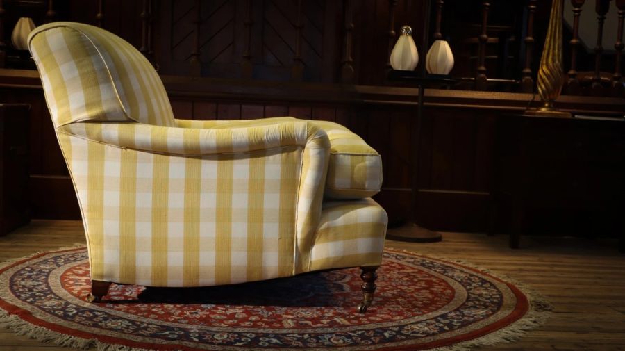 Super George Smith Standard Signature Large Armchair Sanderson Gingham Fabric - Image 19