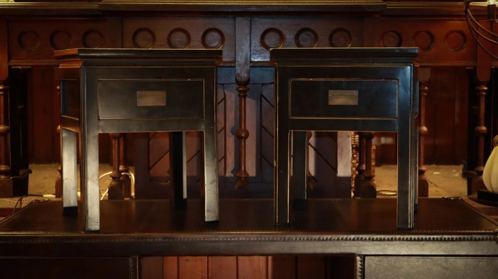 Superb Pair Lombok Canton Bedside Tables Drawers Solid Black Ash 1 Drawer Del - Image 3