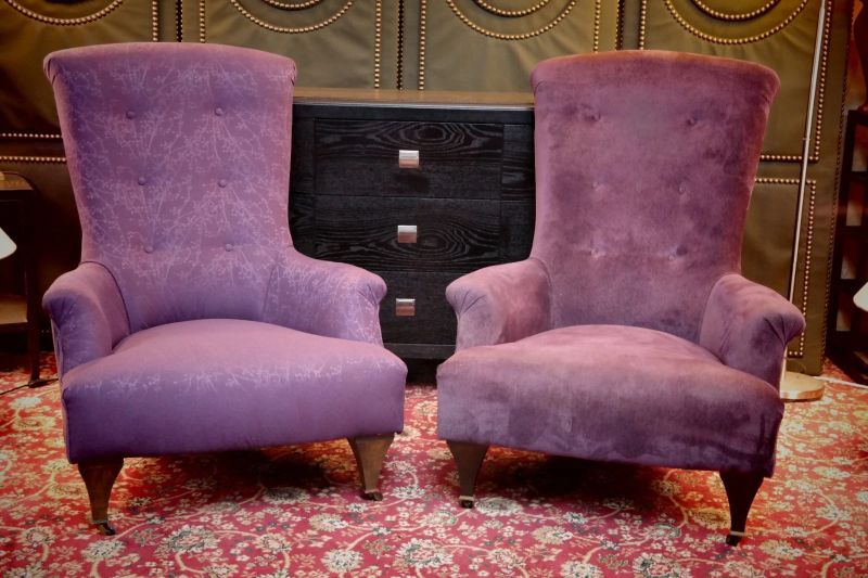 Superb Pair John Sankey Hawthorne Armchairs Library Fireside Club Amethyst - Image 7