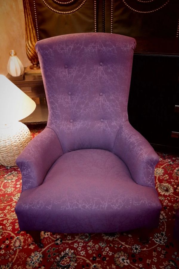 Superb Pair John Sankey Hawthorne Armchairs Library Fireside Club Amethyst - Image 21