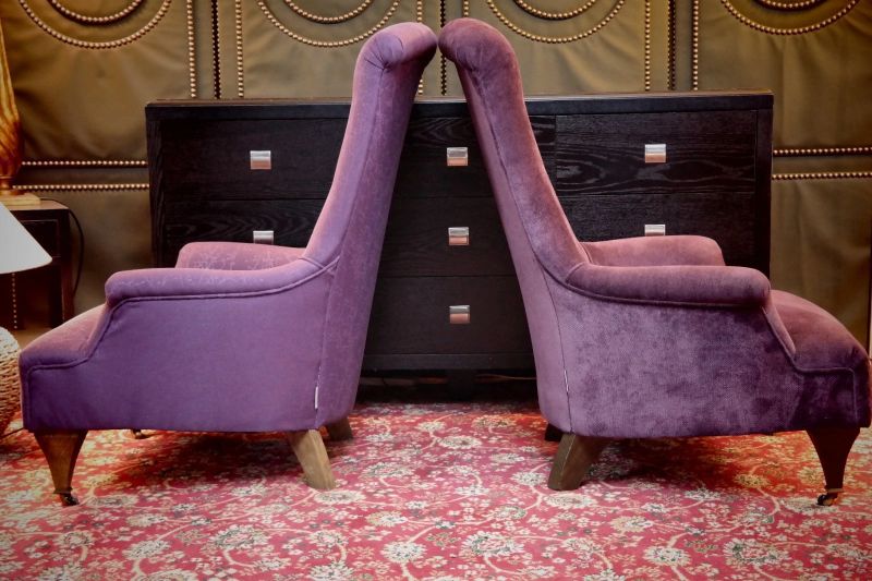 Superb Pair John Sankey Hawthorne Armchairs Library Fireside Club Amethyst - Image 19