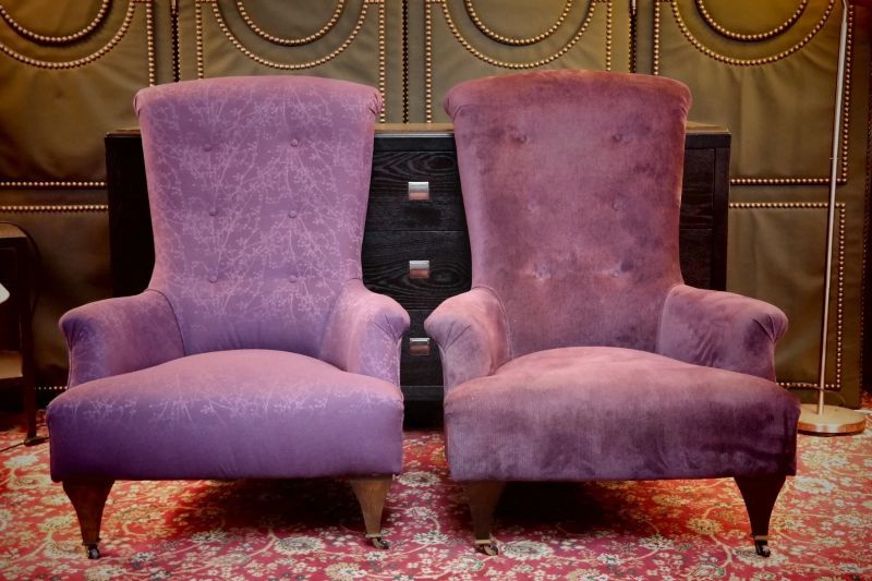 Superb Pair John Sankey Hawthorne Armchairs Library Fireside Club Amethyst - Image 18