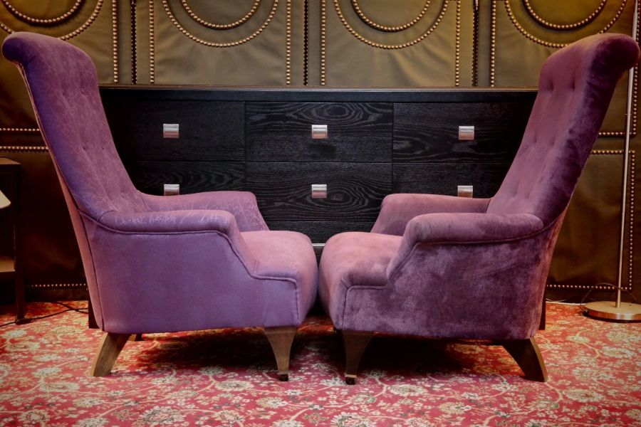 Superb Pair John Sankey Hawthorne Armchairs Library Fireside Club Amethyst - Image 17