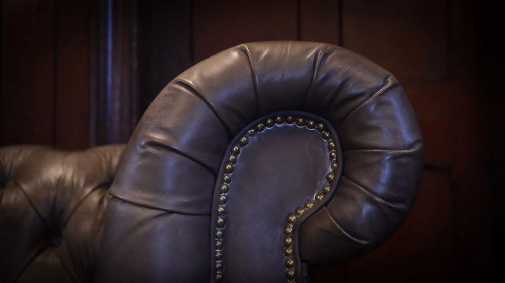 Pair Timothy Oulton Westminster Feather 2 Seater Leather Sofas Destroyed Black - Image 6