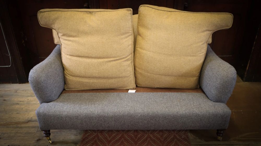 Pair George Smith Signature 2 Seater Sofas Harris Tweed Herringbone RRP £18000 - Image 7