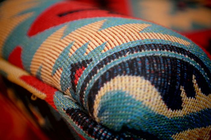 Pair George Smith Bedroom Nursing Kilim Under Wndow Armchairs Blue Red Rrp£11600 - Image 17