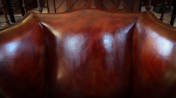 Superb Timothy Oulton Halo Lincoln Club Cigar Leather Armchair Antique Whisky - Image 6