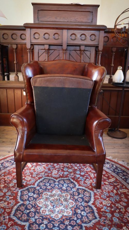 Superb Timothy Oulton Halo Lincoln Club Cigar Leather Armchair Antique Whisky - Image 4