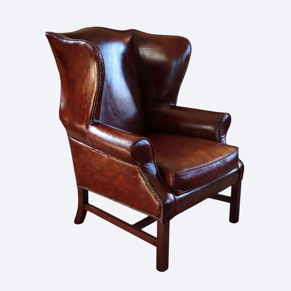 Superb Timothy Oulton Halo Lincoln Club Cigar Leather Armchair Antique Whisky - Image 3