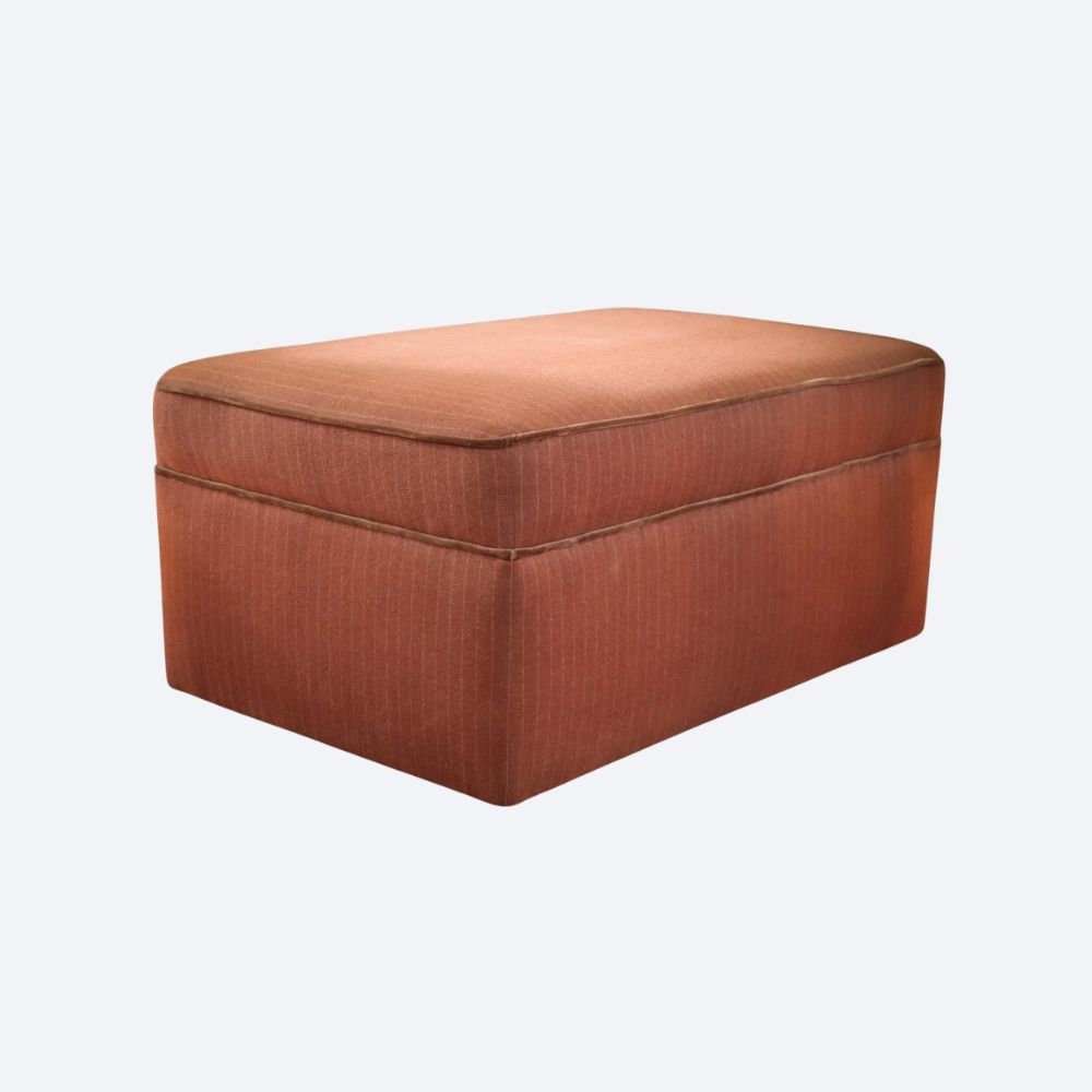 Stunning Country House Footstool Rectangular Ottoman in Pin Stripe Wool Velvet - Image 3