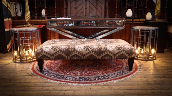Stunning John Sankey Intended Large Footstool Ottoman coffee Kilim Brown - Image 7