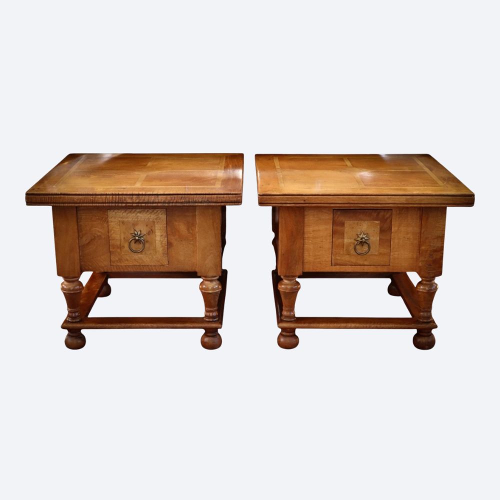 Stunning Pair Barker And Stonehouse Flagstone Bedside Tables Side Tables Wood - Image 3