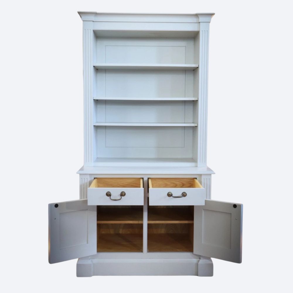 Superb Laura Ashley Kitchen Dresser Cabinet Painted Solid Pine Light Grey White - Image 3