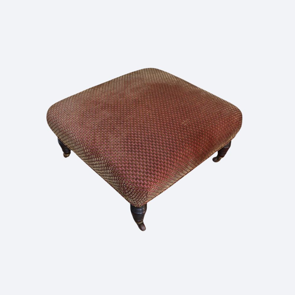 Stunning Howard Sons style Footstool Square Footstool Colefax And Fowler Fabric - Image 3