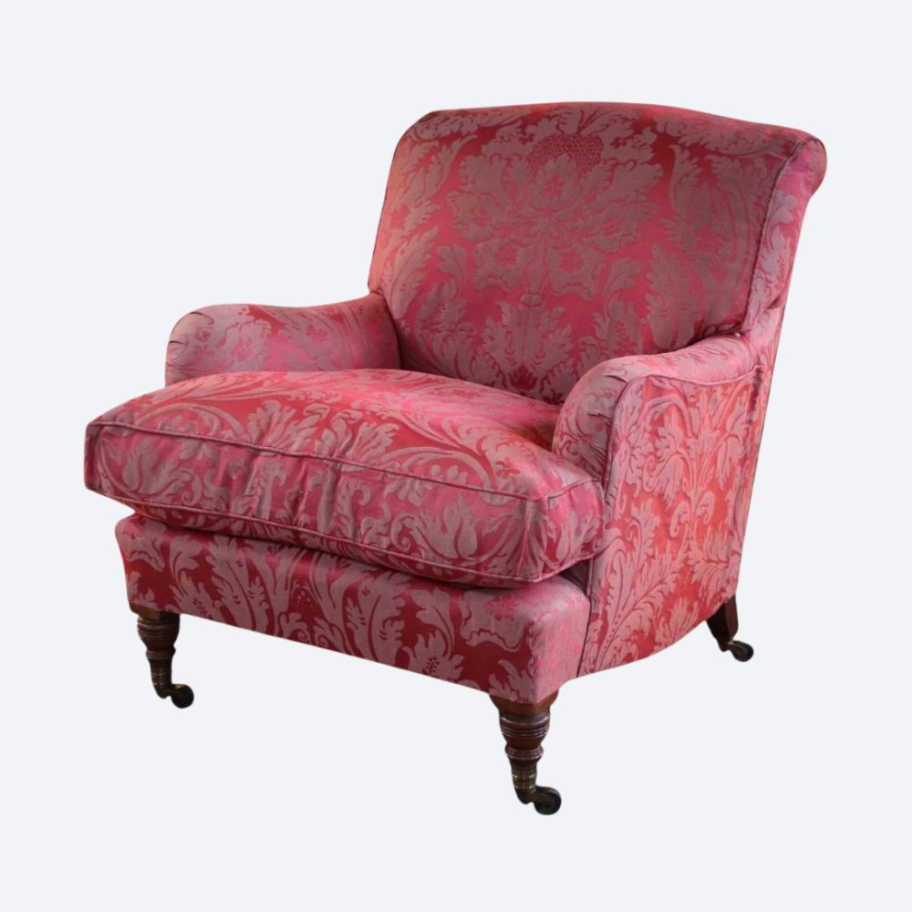 Howard & Sons Bridgewater armchair In Damask Fabric - Image 3