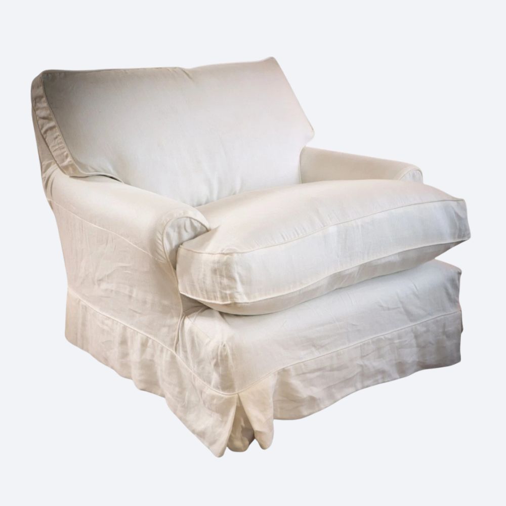 Super George Smith Short Scroll Arm Signature cushion back Snuggler Armchair - Image 3