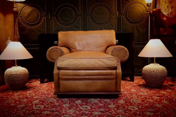 Ralph Lauren Wentworth Floating Leather Armchair Footstool Saddle rrp£17000 - Image 7